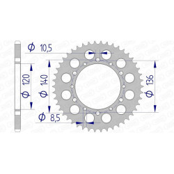 Corona AFAM aluminio 17404 - Paso 520