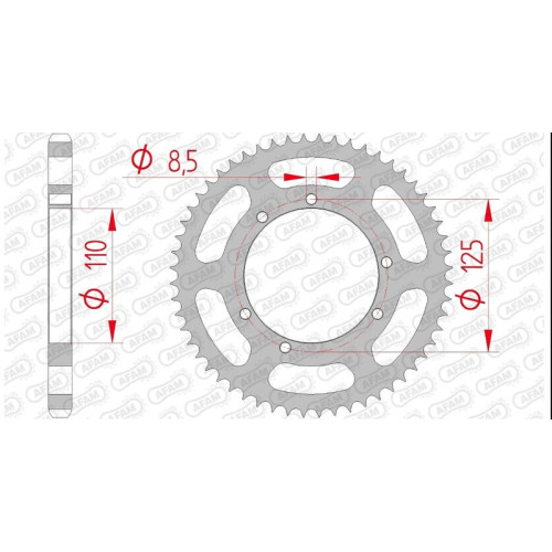 Kit de cadena AFAM A428M 13/60 - Corona standard tipo 59104