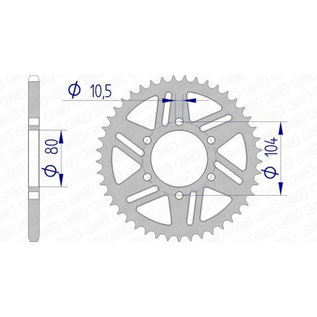 Corona AFAM aluminio 17606 - Paso 520