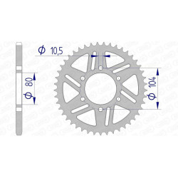 Corona AFAM aluminio 17606 - Paso 520