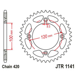 Kit de cadena JT/JT 420HDR 11/51 Standard - Corona standard 1141 2