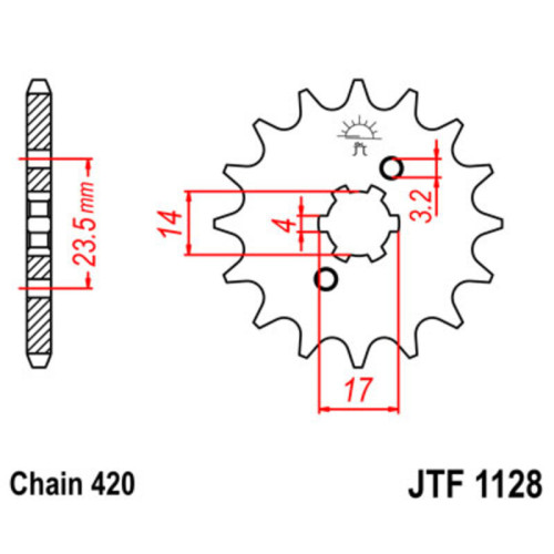 Kit de cadena JT/JT 420HDR 11/53 Standard - Corona standard 1131