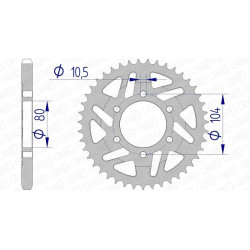 Corona AFAM aluminio 17610 - Paso 525