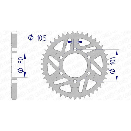 Corona AFAM aluminio 17610 - Paso 525