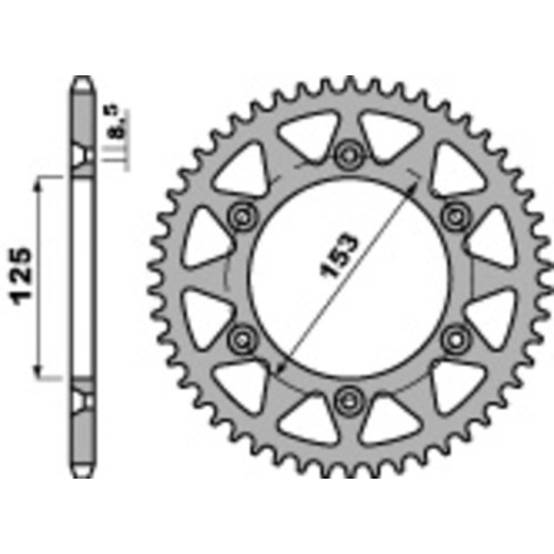 Kit cadena EK/PBR 520MRD7 13/48 - corona estándar
