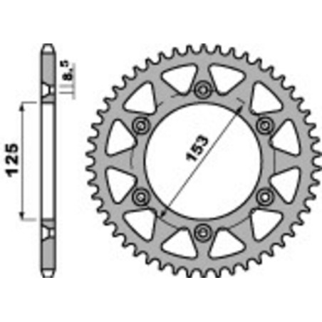 Kit cadena EK/PBR 520MRD7 13/48 - corona ultraligera