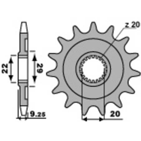 Kit cadena EK/PBR 520MRD7 13/50 - corona estándar