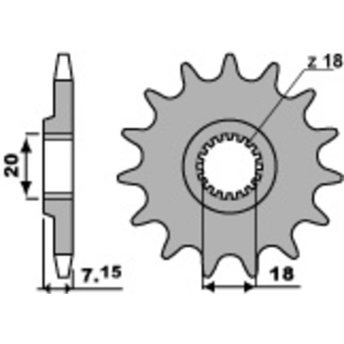 Kit cadena EK/PBR 520MRD7 13/49 - corona estándar