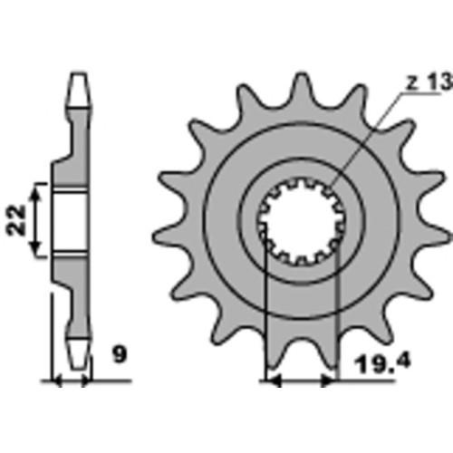 Kit cadena EK/PBR 520MRD7 13/49 - corona estándar