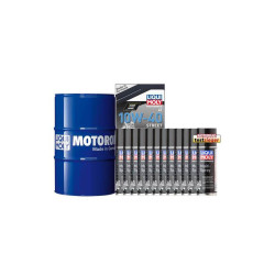 Pack LIQUI MOLY - Aceite de motor HC Sintético 10W-40 (1x Bidón 60L) + Lubricante multiuso (12x Spray 200ml)