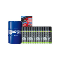 Pack LIQUI MOLY - Aceite de motor Sintético 5W-40 (1x Bidón 60L) + Limpia frenos (12x Spray 500ml)