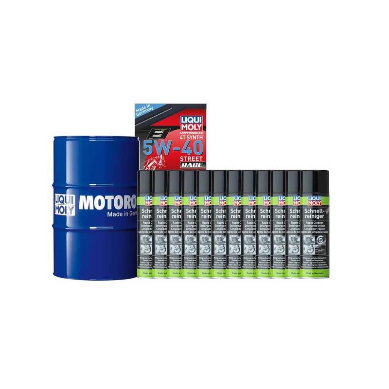 Pack LIQUI MOLY - Aceite de motor Sintético 5W-40 (1x Bidón 60L) + Limpia frenos (12x Spray 500ml)