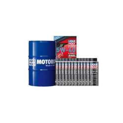 Pack LIQUI MOLY - Aceite de motor Sintético 5W-40 (1x Bidón 60L) + Limpia motores Engine Flush (12x Bote 250ml)
