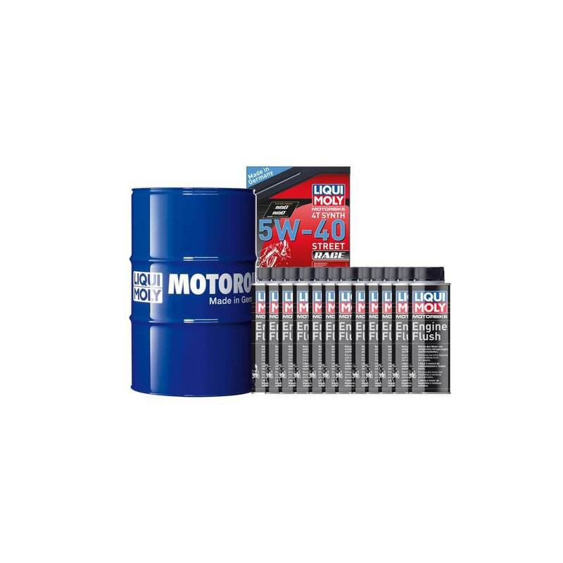 Pack LIQUI MOLY - Aceite de motor Sintético 5W-40 (1x Bidón 60L) + Limpia motores Engine Flush (12x Bote 250ml)