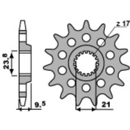 Kit cadena EK/PBR 520MRD7 14/49 - corona estándar