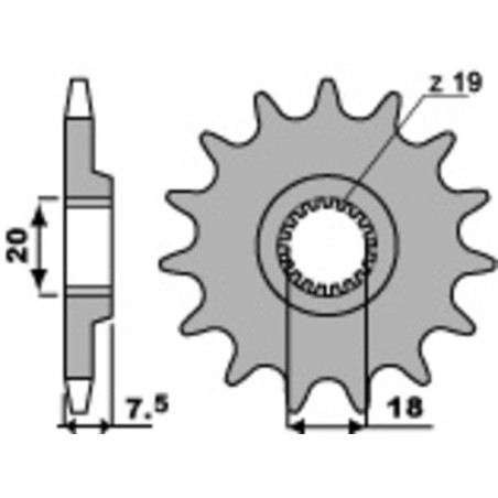 Kit cadena EK/PBR 520M3 13/52 - corona estándar