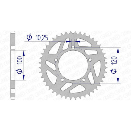 Corona AFAM aluminio 36801 - Paso 520