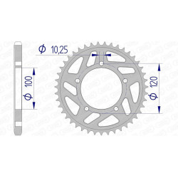 Corona AFAM aluminio 36802 - Paso 525
