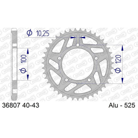 Corona AFAM aluminio 36807 - Paso 525