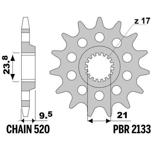Kit cadena EK/PBR 520SRX2 13/51 - corona estándar