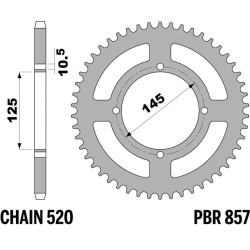 Kit cadena EK/PBR 520SRX2 13/40 - corona estándar 2