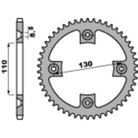 Kit cadena EK/PBR 420SH 15/56 - corona estándar