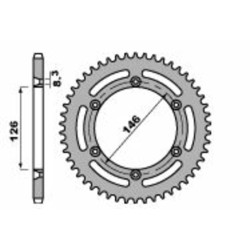 Kit cadena EK/PBR 428ZVX Superreforzado 14/50 - corona estándar 2