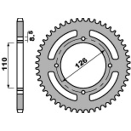 Kit cadena EK/PBR 420SH 13/47 - corona estándar