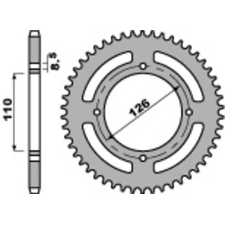 Kit cadena EK/PBR 420SH 13/47 - corona estándar