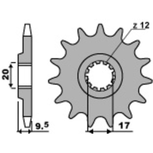 Kit cadena EK/PBR 420SH 14/48 - corona estándar