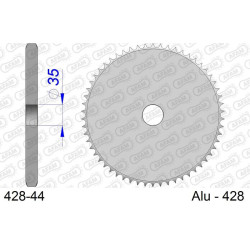 Corona AFAM aluminio 428 - Paso 428