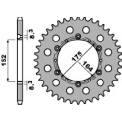 Kit cadena EK/PBR 520SRX2 15/47 - corona estándar 2