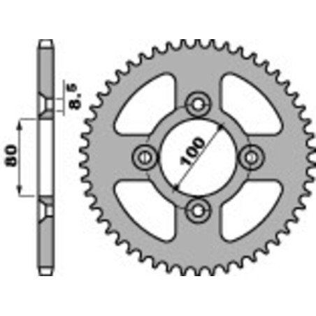 Kit cadena EK/PBR 428SHDR 14/38 - corona estándar