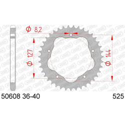 Corona AFAM acero estándar 50608K - Paso 525 - Requiere portacoronas AFAM