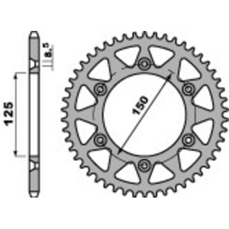 Kit de cadena EK/PBR 520M3 12/48 - corona ultraligera