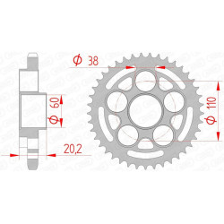 Corona AFAM acero estándar 50800 - Paso 525