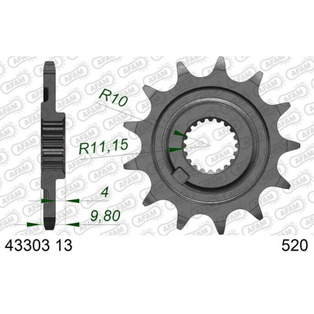 Kit cadena EK/PBR 520MRD7 13/49 - corona estándar