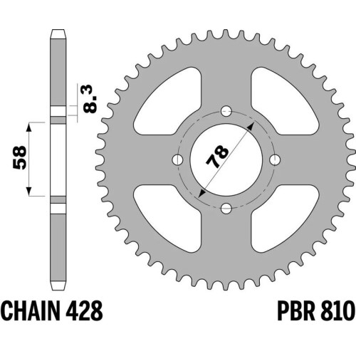 Kit cadena EK/PBR 428ZVX Superreforzado 15/41 - corona estándar