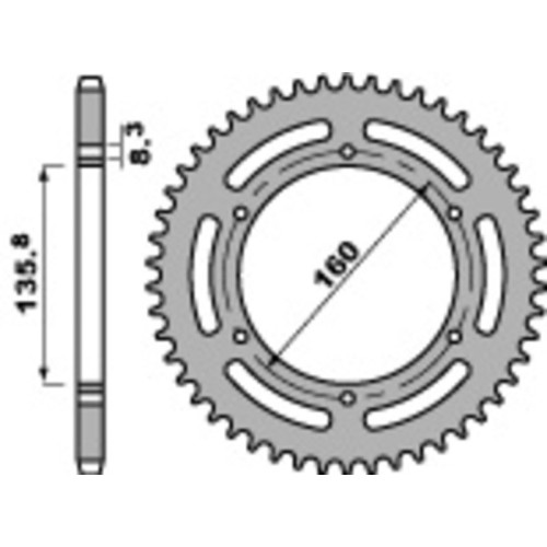 Kit cadena EK/PBR 520SRX2 16/47 - corona estándar