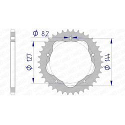 Corona AFAM aluminio 51607 - Paso 520 - Requiere portacoronas AFAM