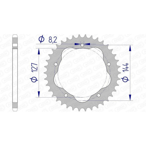 Corona AFAM aluminio 51607 - Paso 520 - Requiere portacoronas AFAM