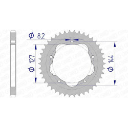 Corona AFAM aluminio 51608 - Paso 525 - Requiere portacoronas AFAM