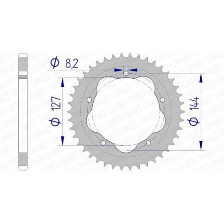Corona AFAM aluminio 51608 - Paso 525 - Requiere portacoronas AFAM