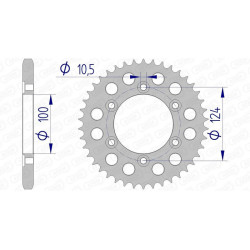 Corona AFAM aluminio 51609 - Paso 525