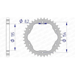 Corona AFAM aluminio 51803 - Paso 525 - Requiere portacoronas AFAM