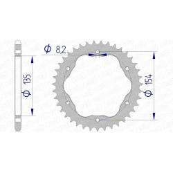 Corona AFAM aluminio 51804 - Paso 520 - Requiere portacoronas AFAM
