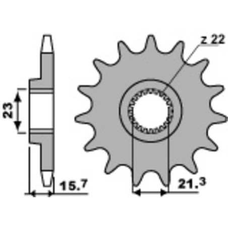 Kit cadena EK/PBR 520SRX2 15/45 - corona estándar