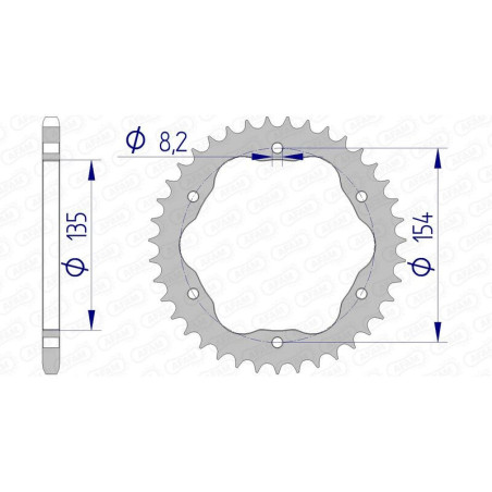 Corona AFAM aluminio 51804 - Paso 520 - Requiere portacoronas AFAM
