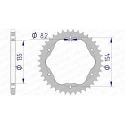 Corona AFAM aluminio 51804 - Paso 520 - Requiere portacoronas AFAM