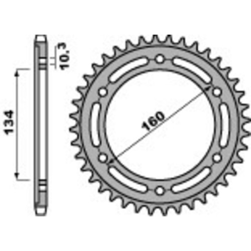 Kit cadena EK/PBR 520ZVX3 Superreforzado 16/42 - corona Ergal Duro